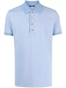 Balmain жаккардовая рубашка поло с монограммой, синий