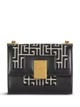 Balmain жаккардовая сумка на плечо с монограммой, черный