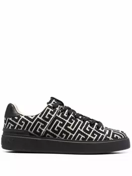 Balmain жаккардовые кроссовки B-Court с монограммой, черный