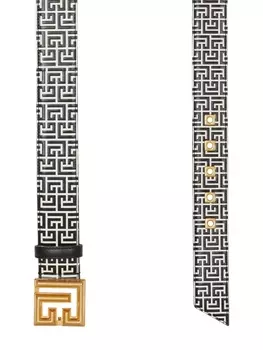 Balmain жаккардовый ремень с монограммой PB, черный