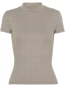 Balmain жаккардовый топ с монограммой, нейтральный цвет