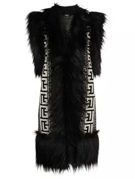 Balmain жилет длины миди с монограммой, черный