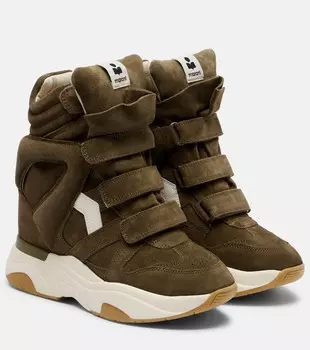 Balskee замшевые платформенные кроссовки на высокой подошве Isabel Marant, Khaki/Ecru