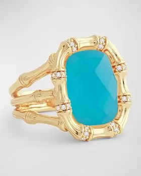 Бамбук с каменным кольцом Anabel Aram Jewelry, цвет Turquoise