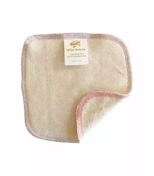 Бамбуковая махровая мочалка, примерно 15х15 см, СИРЕНЕВАЯ/РОЗОВАЯ ПОДКЛАДКА, Wild Nature