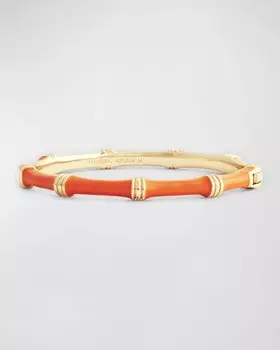 Бамбуковый эмалированный браслет на петлях Anabel Aram Jewelry, цвет Clementine
