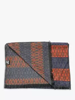 Бамбуковый шарф в полоску с узором Swole Panda, оранжевый/синий