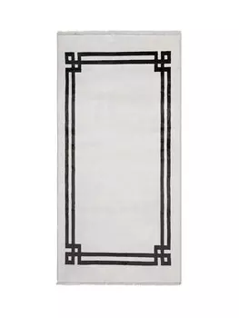 Бамбуковый вискозный ковер с геометрическим узором. Coincasa, белый