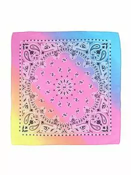 Бандана CTM Pastel Ombre с принтом пейсли, голубой / розовый / желтый