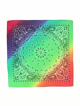 Бандана CTM Rainbow Paisley с принтом, синий / зеленый /оранжевый