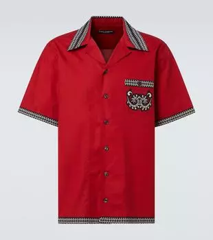 Бандана хлопковая рубашка в стиле боулинг Dolce&Gabbana, Rouge