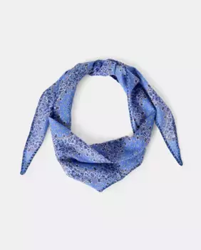 Бандана из хлопка с декоративной строчкой Tintoretto, темно-синий