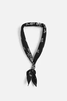 Бандана с принтом пейсли ZARA, черный