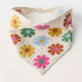 Бандана Zara Summer Camp Floral Crochet Knit, бежевый