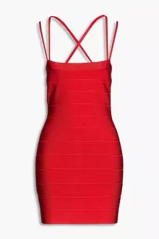 Бандажное мини-платье HERV LGER, папайя