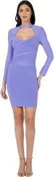 Бандажное платье с длинными рукавами Bebe, лаванда