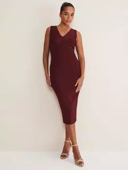 Бандажное платье с вырезами Phase Eight Fressia, бордовый