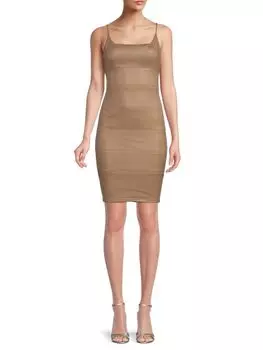 Бандажное платье со змеиным тиснением и покрытием Bebe, тауп