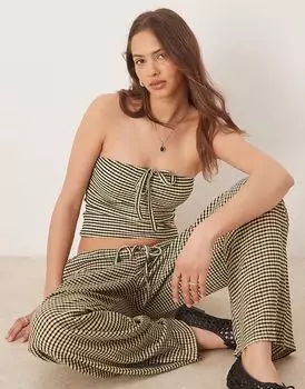 Бандо с завязками от ASOS DESIGN в желто-черную клетку
