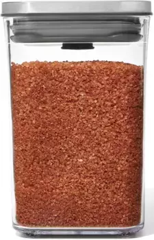 Банка для хранения OXO Good Grips "Pop", (1 шт.), МАЛЕНЬКАЯ КВАДРАТНАЯ КОРОТКАЯ - 1л 10х17х10 см, цвет transparent