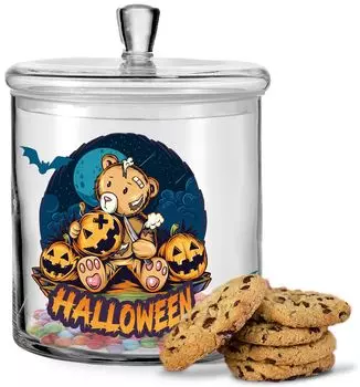 Банка для печенья Leonardo с УФ-принтом, дизайн плюшевого хэллоуина Gravurzeile