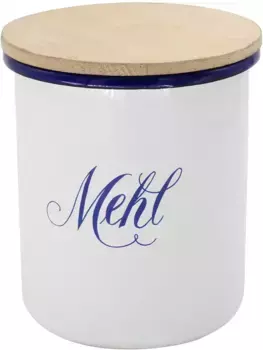 Банка Крюгера "Husum "Мука"", (1 шт.), с деревянной крышкой Krger 15,5 см, белый