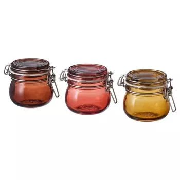 Банка с крышкой, мультиколор, 13 кл, KRSAMOS IKEA