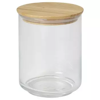 Банка с крышкой, прозрачное стекло/бамбук, 0,8 л, EKLATANT IKEA