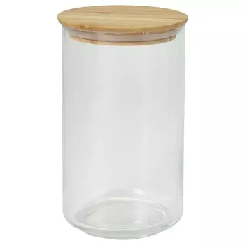 Банка с крышкой, прозрачное стекло/бамбук, 1,1 л, EKLATANT IKEA