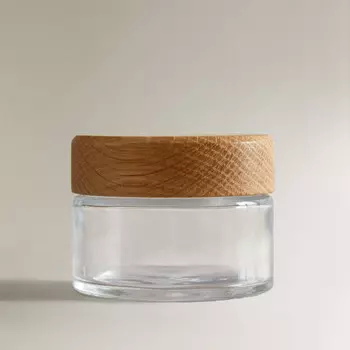Банка Zara Home Reusable Jar With Oak Lid, коричневый