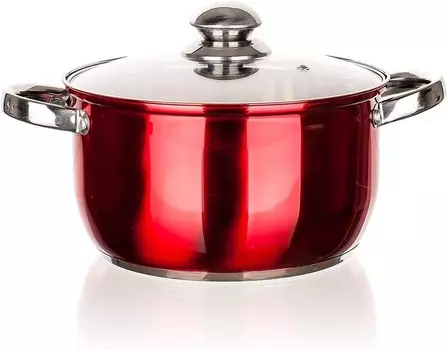 Банкетная кастрюля Maestro со стеклянной крышкой, нержавеющая сталь, красный, 25 х 33 х 19,5 см Banquet
