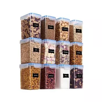 Банки для хранения LW Collection 12 штук с наклейками 1,6л LWcollection