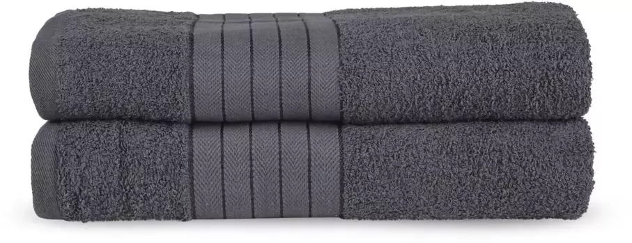 Банное полотенце доброе утро "Uni Towels", (2 шт.), с тканым краем Good morning 70х140 см (2 шт.), цвет anthrazit