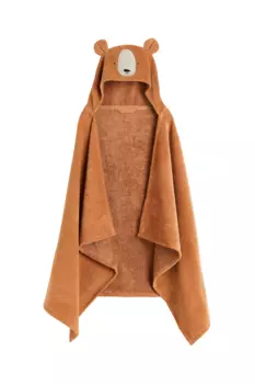 Банное полотенце H&M Home With Hood Bear, темно-бежевый