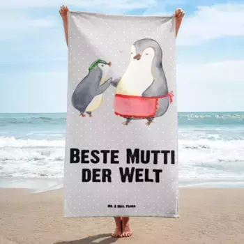 Банное полотенце Mr. & Mrs. Panda, серый