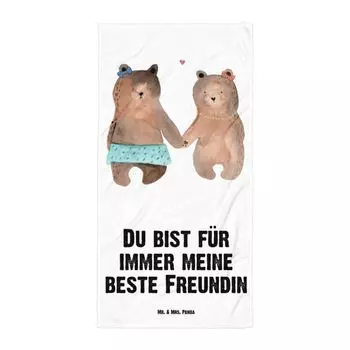 Банное полотенце Mr. & Mrs. Panda XL Bear Girlfriend — белое — подарок, плюшевый мишка, подруга-медведь Best Friend Love Proof of Love In Love Buddy Buddy, полотенце для сауны, полотенце для душа, белый