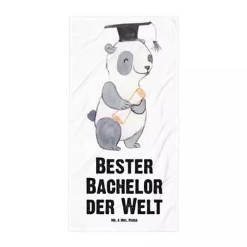 Банное полотенце Mr. & Mrs. Panda XL Panda Best Bachelor in the World — белое — подарок, полотенце для сауны, подарок на день рождения, студент, спасибо, спасибо, выпускной, сын, спасибо, белый