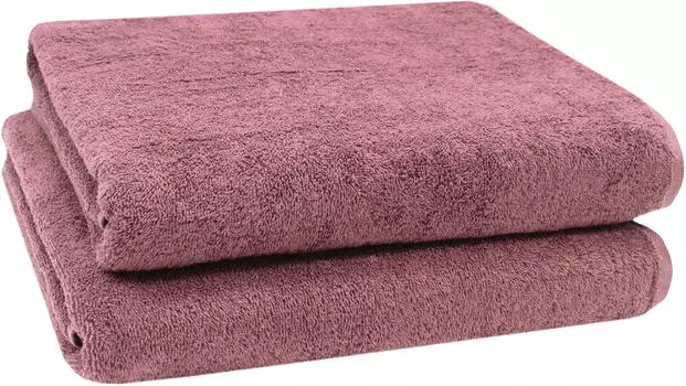 Банное полотенце набор из 2 шт Zollner, пыльно-розовый