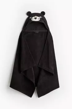 Банное полотенце с капюшоном H&M, 70x130 см, черный