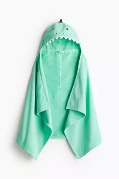 Банное полотенце с капюшоном H&M, 70x130 см, зеленый