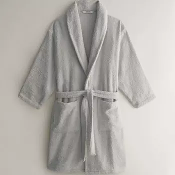 Банный халат Zara Home Premium Cotton, серый