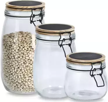 Баночка для хранения Zeller Present, (набор, 3 шт.), с поворотной крышкой, 500мл, 1000мл, 1500мл 11,5х21,5х11,5 см, цвет transparent