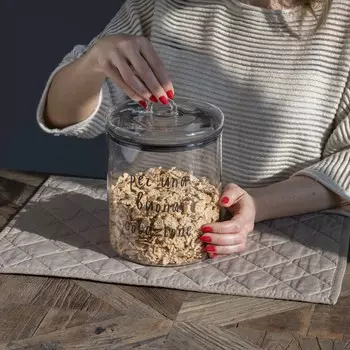 Баночка из боросиликатного стекла с шелкографией - для вкусного завтрака Simple Day