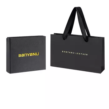 Banyanu Кошелек из коровьей кожи, держатели карт, стандартный, унисекс, черный/кофейный