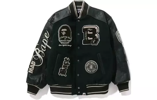 BAPE Bape Patch Куртка университетская A Bathing Ape, зеленый
