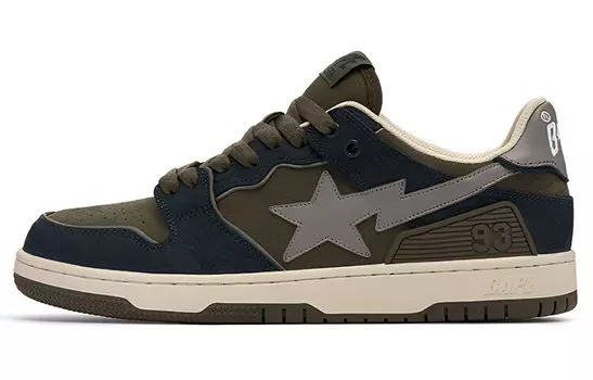 BAPE Bape SK8 Sta Темно-синий Хаки Серый A Bathing Ape
