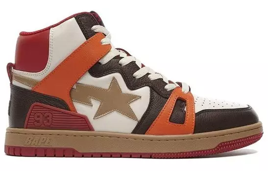 BAPE Bape Sta 93 Hi Красный Оранжевый Светлый Песок A Bathing Ape