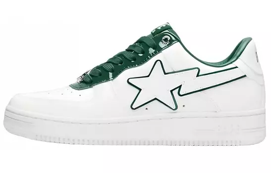 BAPE Bape Sta Лакированная кожа Белый Зеленый A Bathing Ape