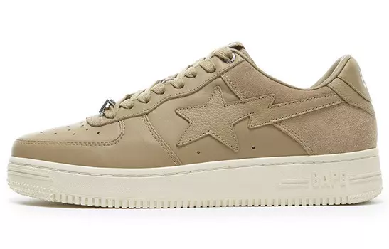 BAPE Bape Sta Низкий замшевый каблук бежевый A Bathing Ape