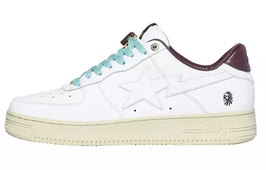 Bape Black X STA Стильные мужские кроссовки для скейтбординга с низким верхом белого цвета A Bathing Ape